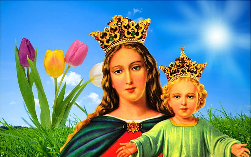 Sweet mother Mary, christ, jesus, mother, tulip, HD wallpaper | Peakpx