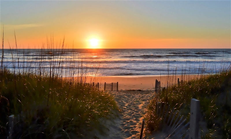 Cape Hatteras,NC, beach, Cape Hatteras, North Carolina, Sun, HD wallpaper