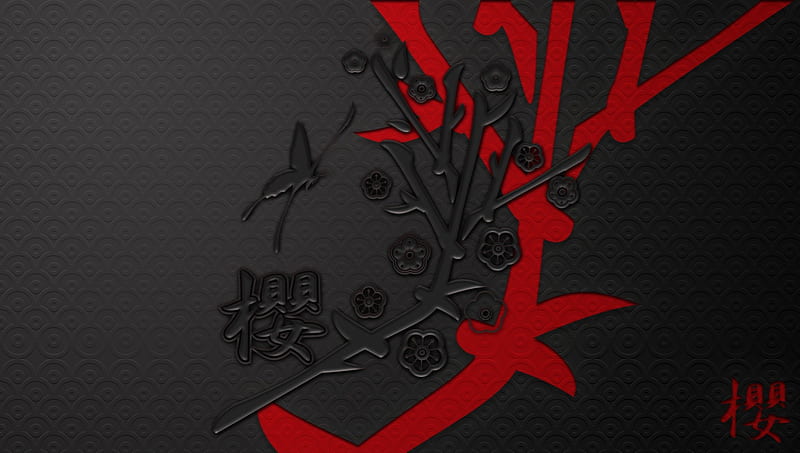 Kanji Asian Black Red Hd Wallpaper Peakpx