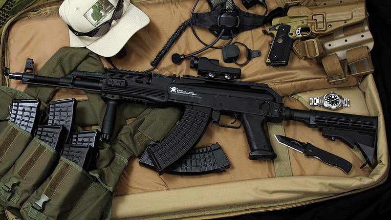 Airsoft Tactical AK-47, guns, military, rifles, airsoft, HD wallpaper