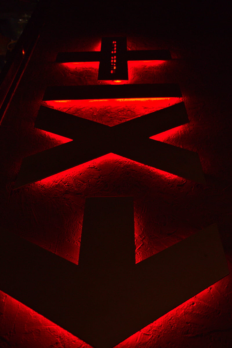 symbols, neon, red, backlight, dark, HD phone wallpaper
