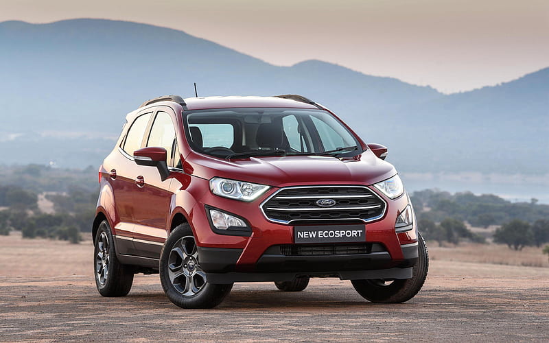 Ford EcoSport Ambiente crossovers, 2018 cars, red Ford EcoSport, Ford, HD wallpaper