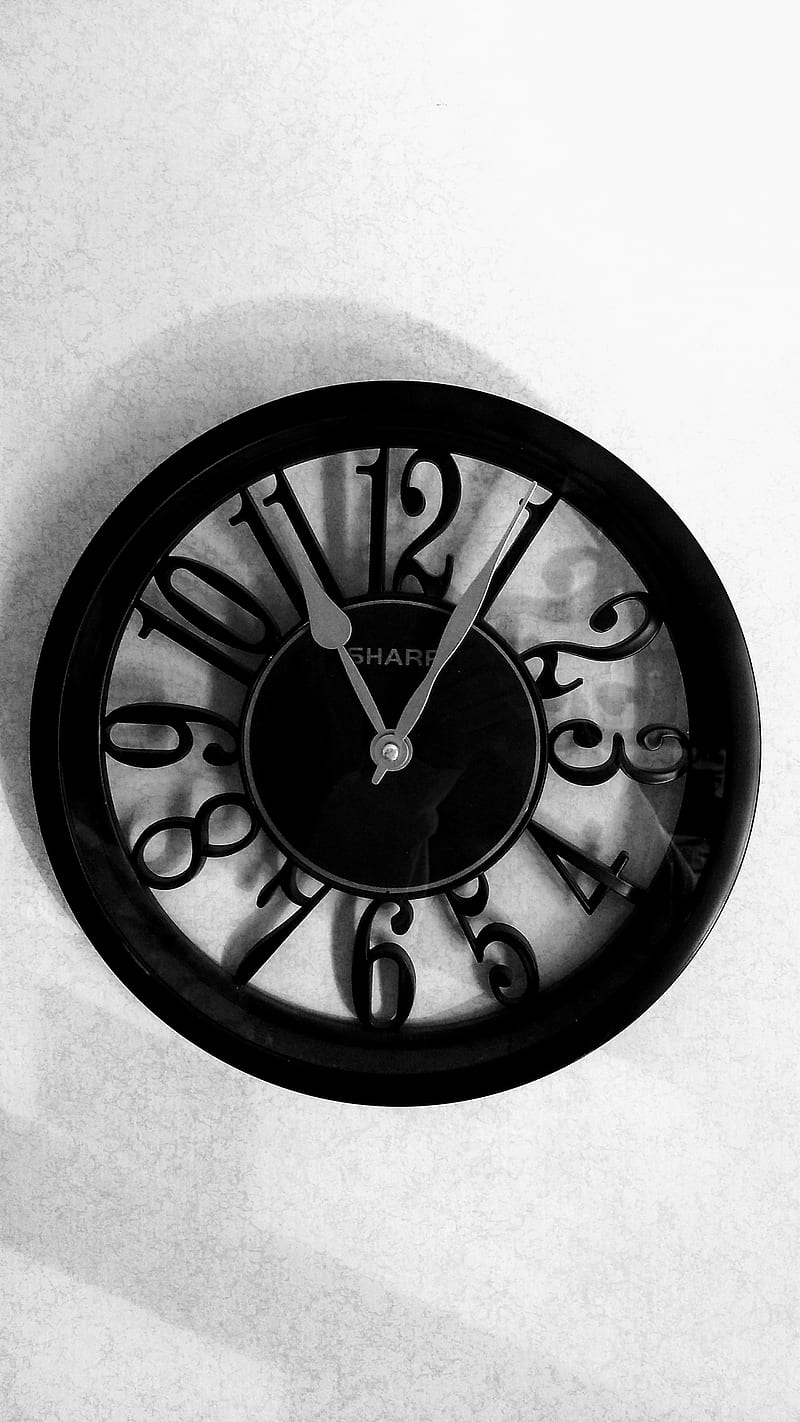 Tick tock, black and white, clock, time, HD phone wallpaper
