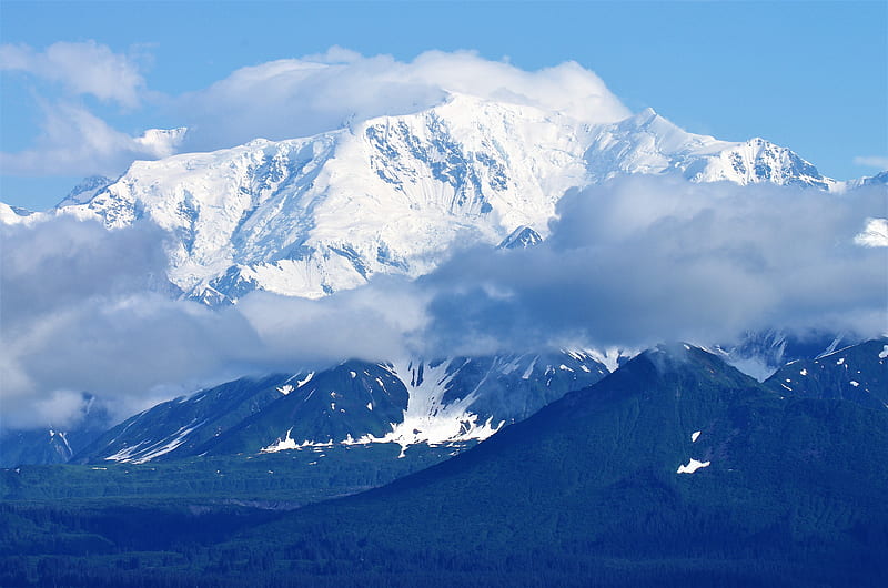 snow cape mountain, HD wallpaper