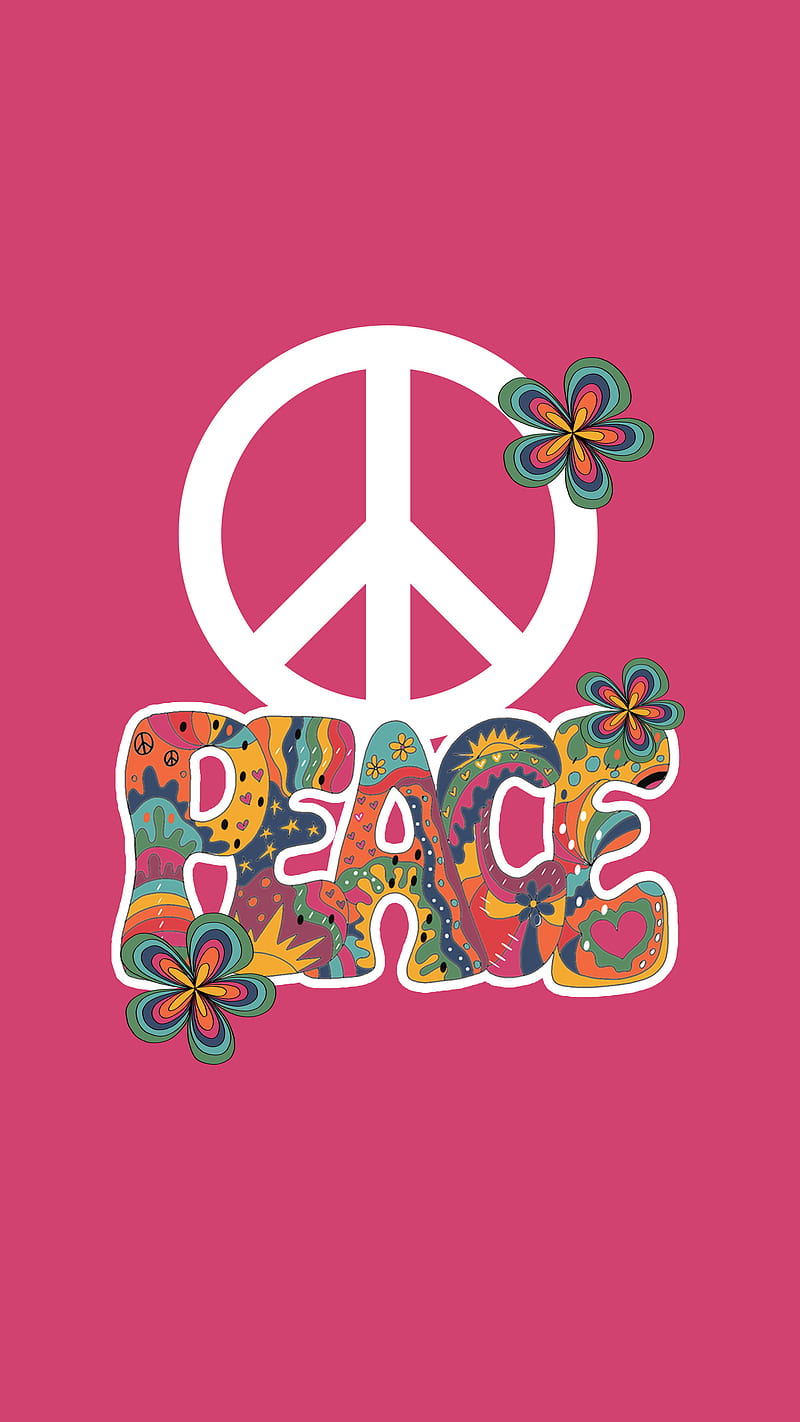 Peace in the world, Hippie, boho, dom, love, pink, pop art, retro, soul,  spirit, HD phone wallpaper | Peakpx