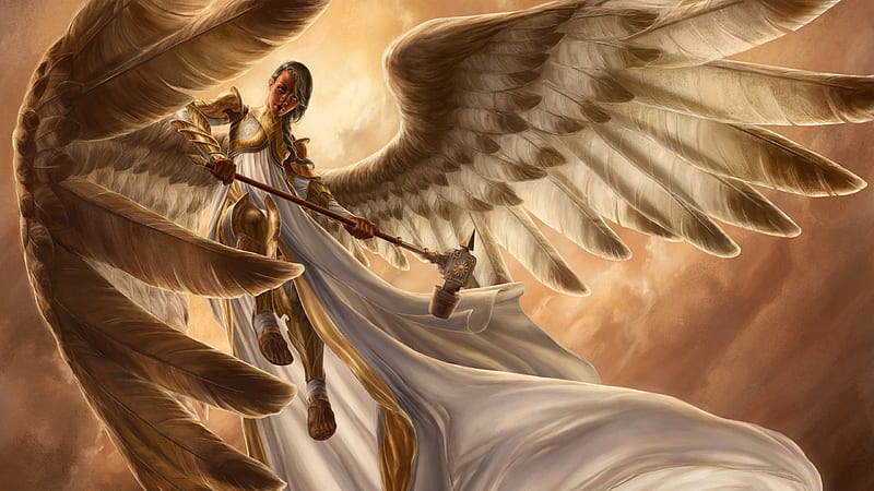 Angel Warrior Armor With Weapon Magic The Gathering, HD wallpaper