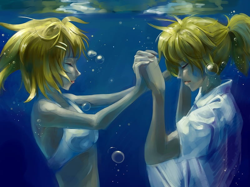 A Voice of One, len, kagamine twin, ponytail, twin, anime, kagamine,  reflection, HD wallpaper | Peakpx