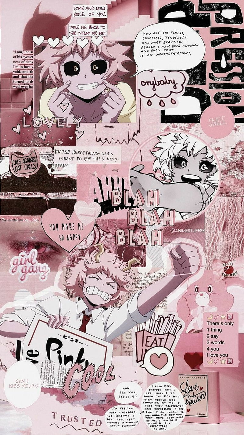 Mina aesthetic, bnha, boku no hero, hero, mha, mina ashido, my hero academia, pink theme, HD phone wallpaper