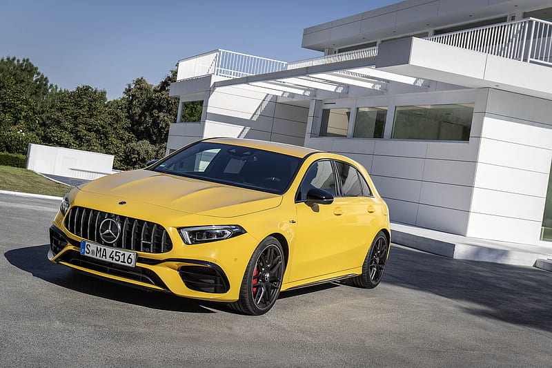 Mercedes-Benz, Mercedes-Benz AMG A45, Car, Hatchback, Yellow Car, HD wallpaper