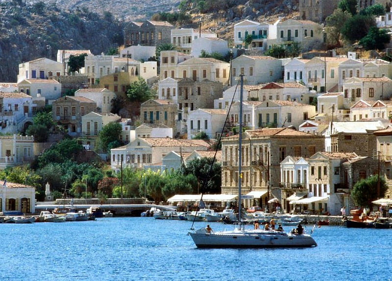 Island of Symi Greece, architecture, greece, simi, islands, symi, HD wallpaper