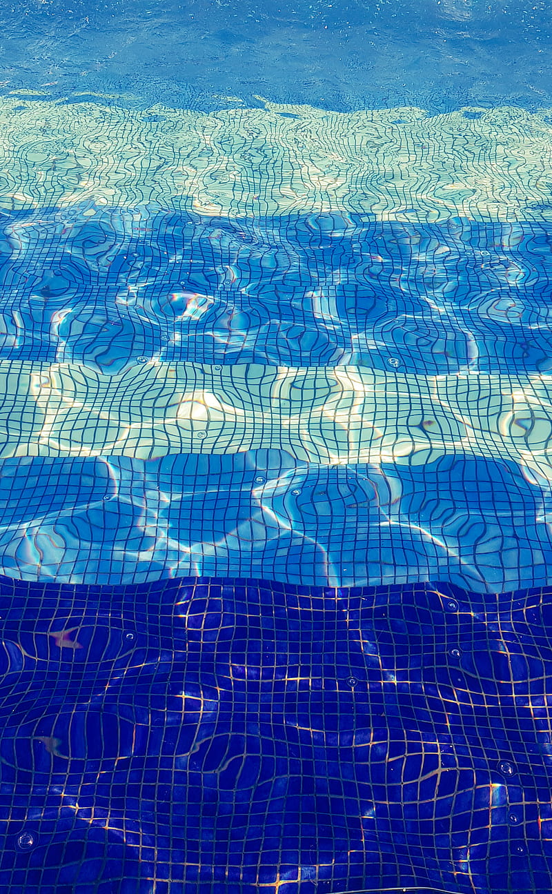 Pool colors, blie colors, light refle tions, pattern, pool, under, water, HD phone wallpaper