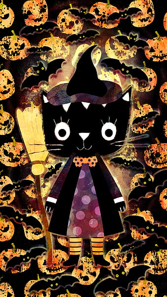 Hd Cute Black Witch Cat Wallpapers Peakpx