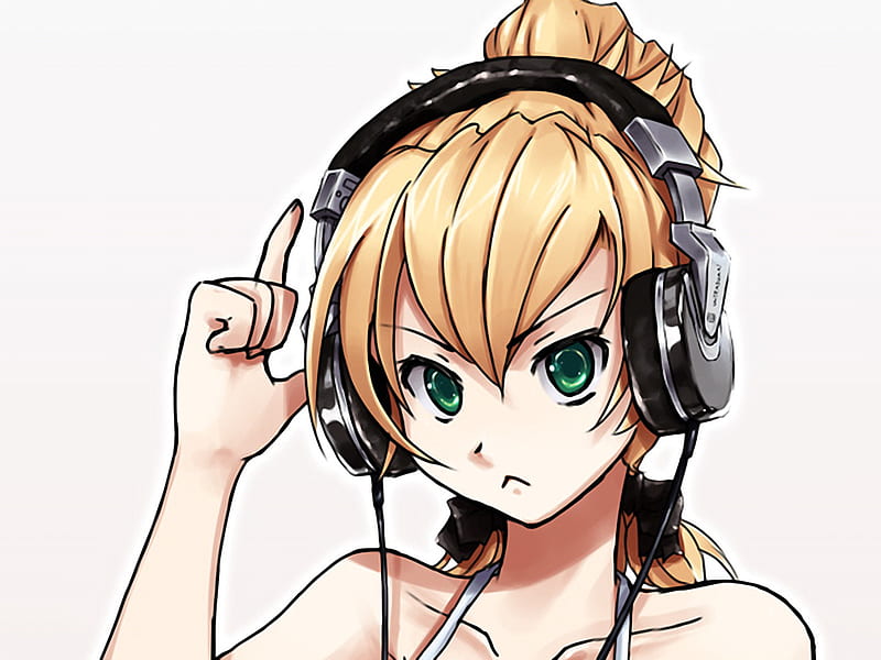 look headphones, pretty, gadget, music, relax, funky, illustration, sexy, cute, singlet, cool, drawing, funny, girls, HD wallpaper