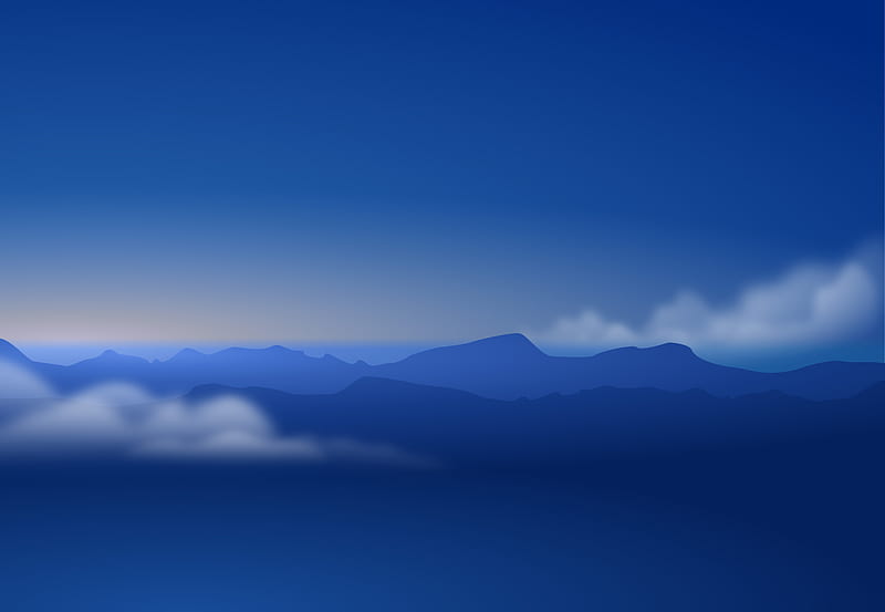Blue Mountains Clouds , mountains, clouds, nature, HD wallpaper