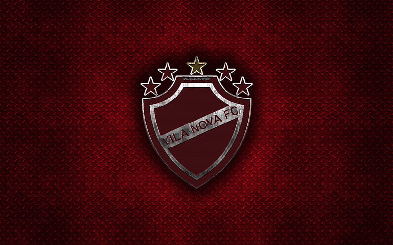 FC Vila Nova, Brazilian football club, red metal texture, metal logo, emblem, Goiania, Brazil, Serie B, creative art, football, HD wallpaper