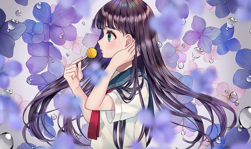 Anime girl, water splash, sunset, Anime, HD wallpaper | Peakpx