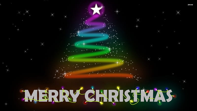 Merry Christmas, Christmas, Merry, tree, Colourful, HD wallpaper | Peakpx