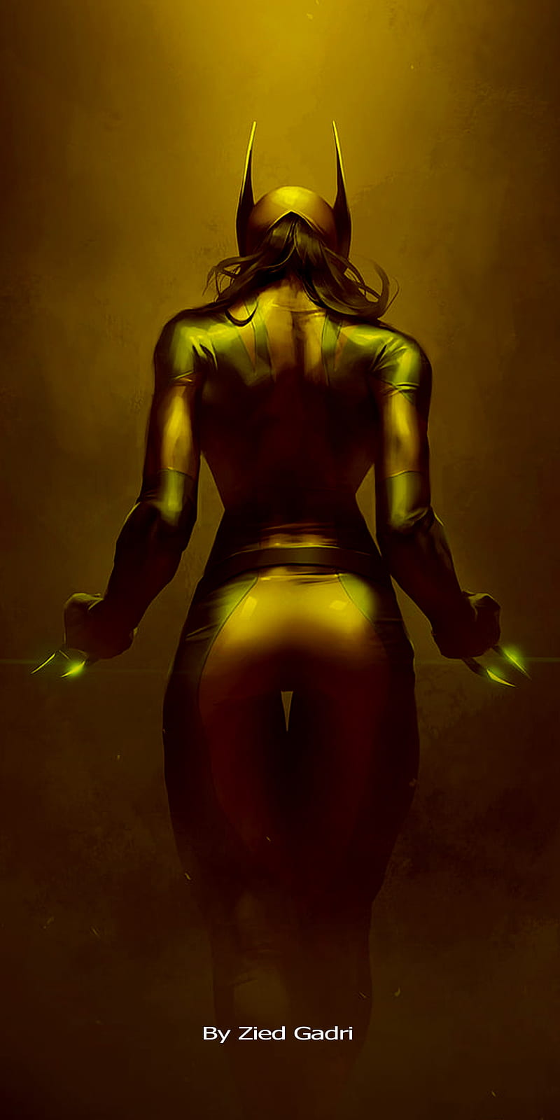 Golden x-girl, diablo, hulk, marvel, mask, robot, souls, theme, x-women, HD phone wallpaper