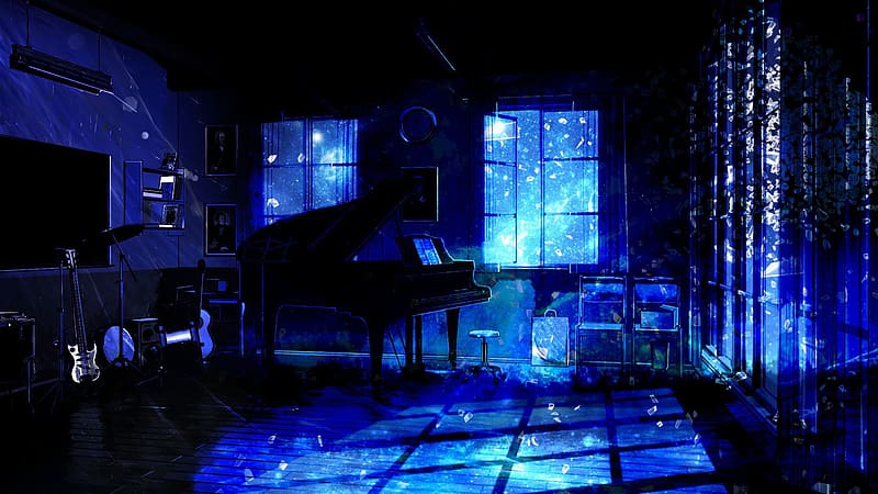 Anime, Fantasy, Piano, Guitar, Space, Everlasting Summer, HD wallpaper