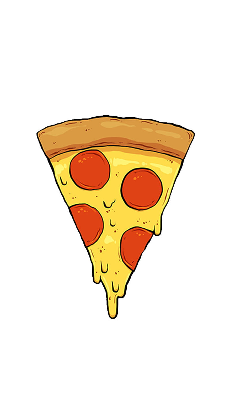 Pizza, food, cheese, slice, cute, simple, whate, HD phone wallpaper