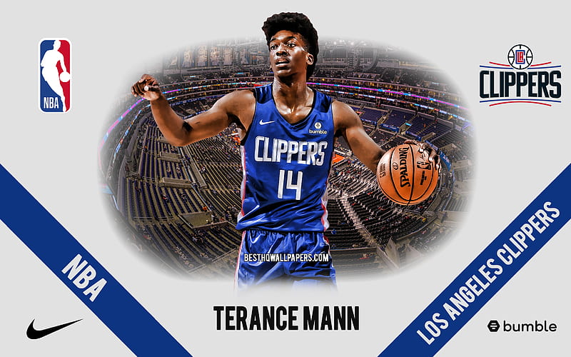 Terance Mann, Los Angeles Clippers, American Basketball Player, NBA, portrait, USA, basketball, Staples Center, Los Angeles Clippers logo, HD wallpaper