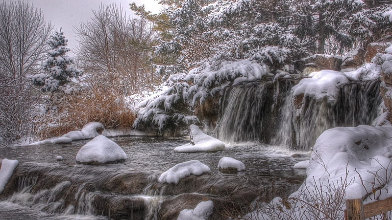 Frozen Waterfall, water, snow, waterfall, ice, nature, Winter, HD wallpaper Frozen Waterfall, water, snow, waterfall, ice, nature, Winter, HD wallpaper