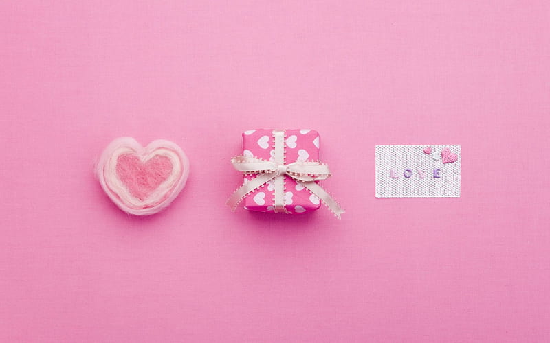 Lovely pink items, notes, love, heart, words, box, gift, pink, HD wallpaper  | Peakpx