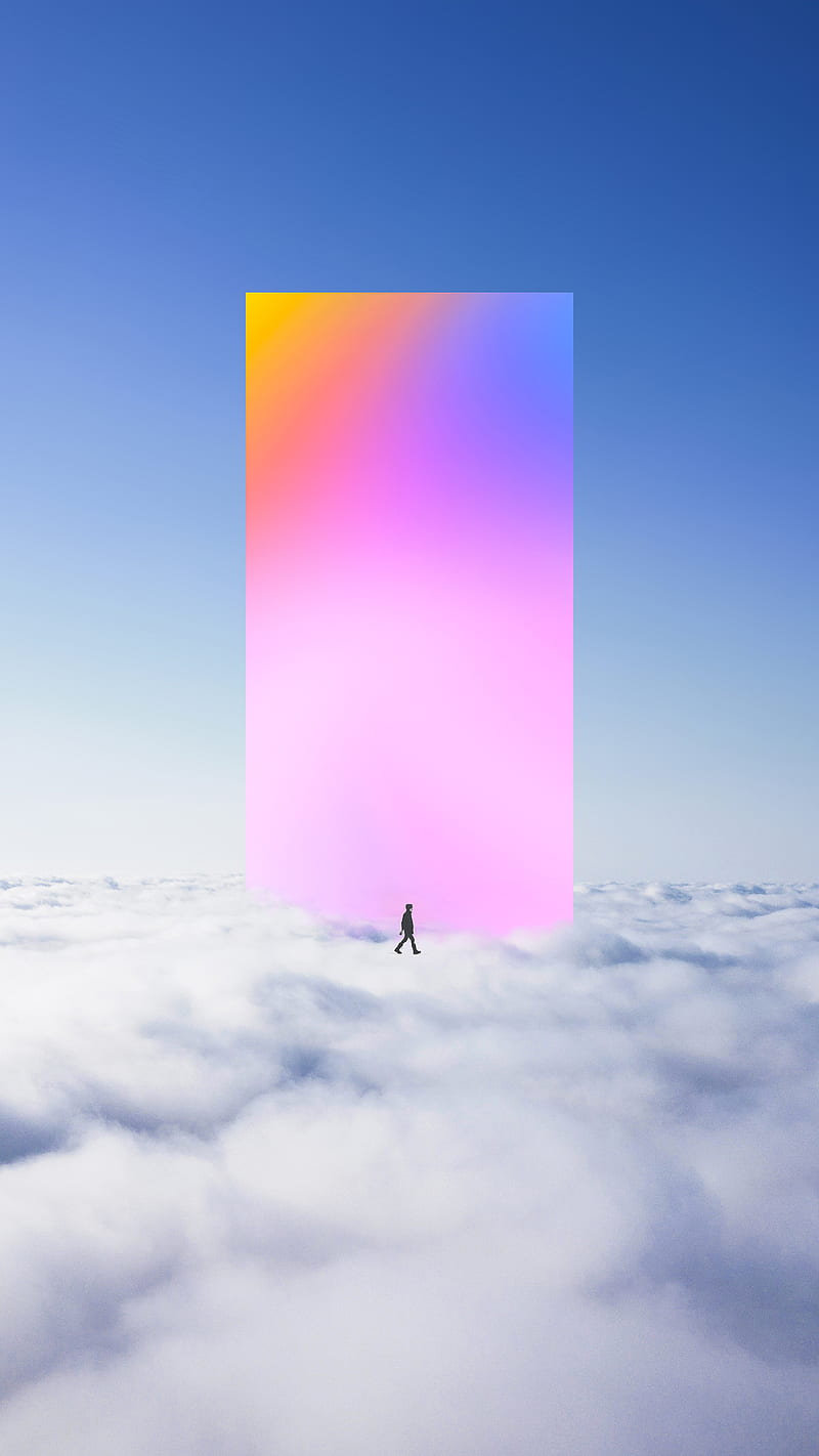 Nature 3, nature, Nature, abstract, blue, clouds, fluid, galaxy, gradient, landscape, man, natural, graphy, pink, psicodelia, sky, space, white, yellow, HD phone wallpaper