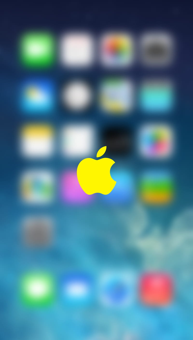 Apple, logo, yellow, HD phone wallpaper