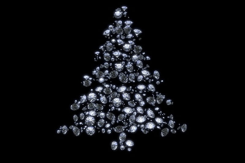 Diamond Xmas Tree, brilliant, tree, christmas, diamond, HD wallpaper
