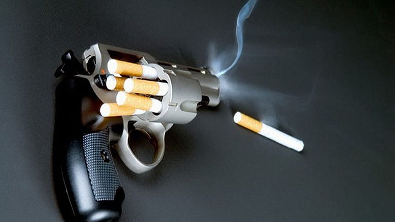 Funny Handgun Pistol Cigarettes Smoke Funny Background, HD wallpaper |  Peakpx