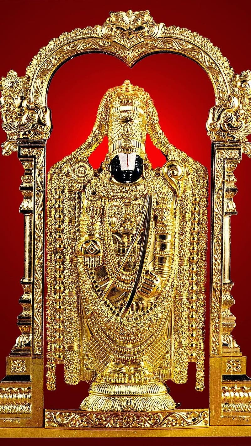 Tirupati Balaji, Red Background, lord, god, venkateshwara, HD ...