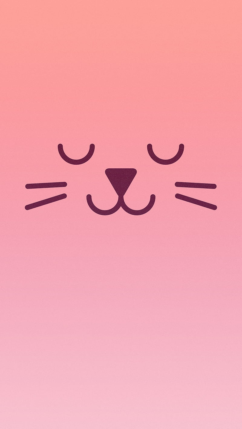 Pink Cat, cat illustration, meow, minimalistic, pink, simple, HD phone wallpaper