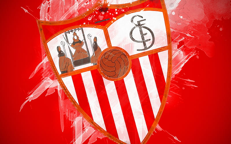 Sevilla FC paint art, creative, Spanish football team, logo, La Liga ...