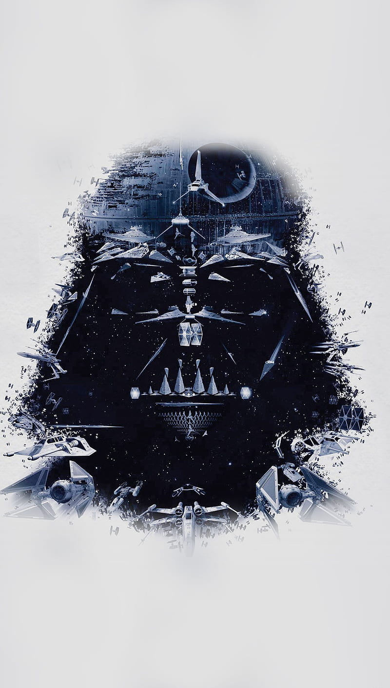Darth Vader, black, star wars, white, HD phone wallpaper