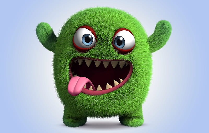 Monster, monster, smile, cartoon, character, funny, cute, fluffy for ...