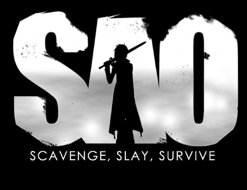 SAO- Scavenge,Slay,Survive, cant think of a fourth, sao, sword art online, kirito, HD wallpaper