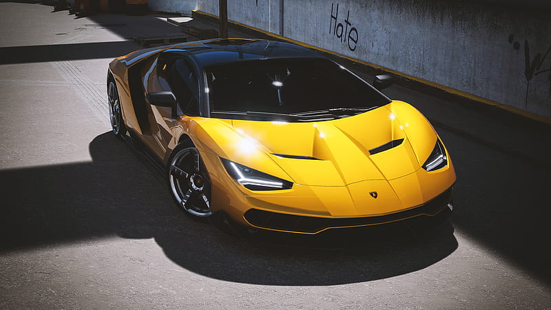 2021 Lamborghini Centenario Yellow Cgi , lamborghini-centenario, lamborghini, carros, behance, cgi, HD wallpaper
