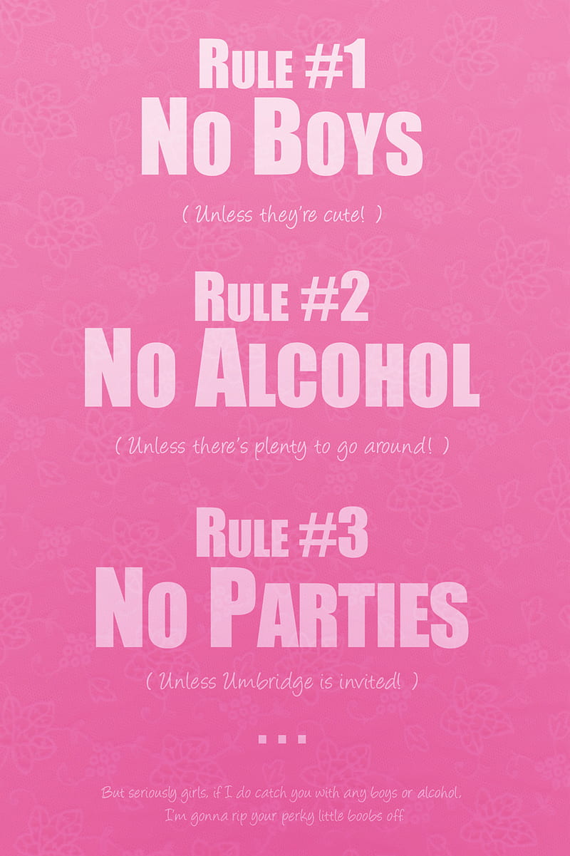 Rules, alcohol, boys, no, parties, HD phone wallpaper