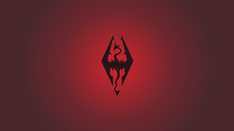 Skyrim Red Bethesda Fade Games Logo The Elder Scrolls Hd Wallpaper Peakpx