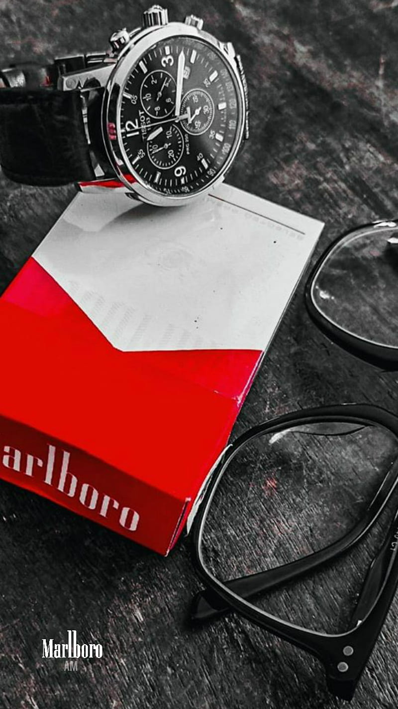 Marlboro, cigarette, ray ban, tissot, watch, HD phone wallpaper