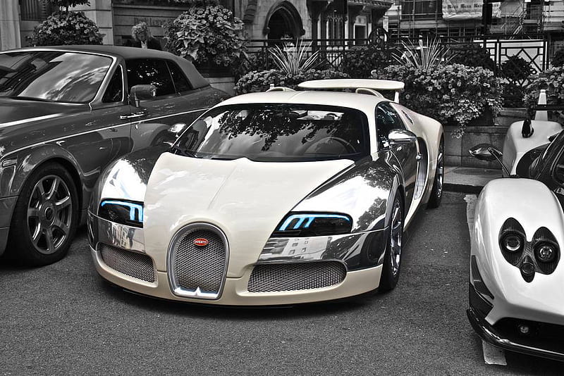 Bugatti Veyron, kumar khan, kkvt, chrome bugatti, virtual tuning, k k designs, chrome, HD wallpaper