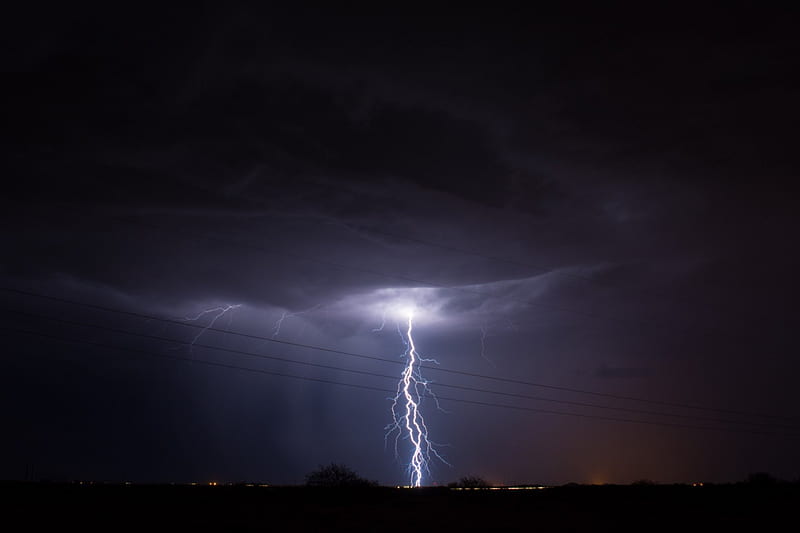 Dramatic Lightning Bolt, Weather, Sky, Clouds, Storms, Nature, Hd 