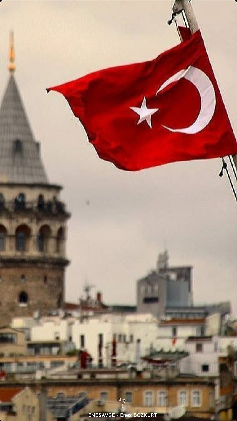 ENESAVGE, flag, flag, galata, turk, HD phone wallpaper
