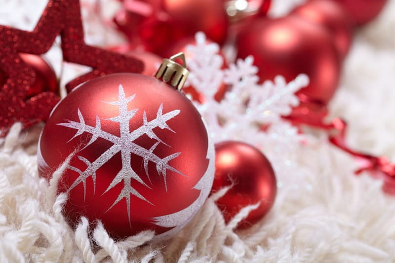 Christmas Balls, red, pretty, holidays, bonito, magic, red ball, xmas ...