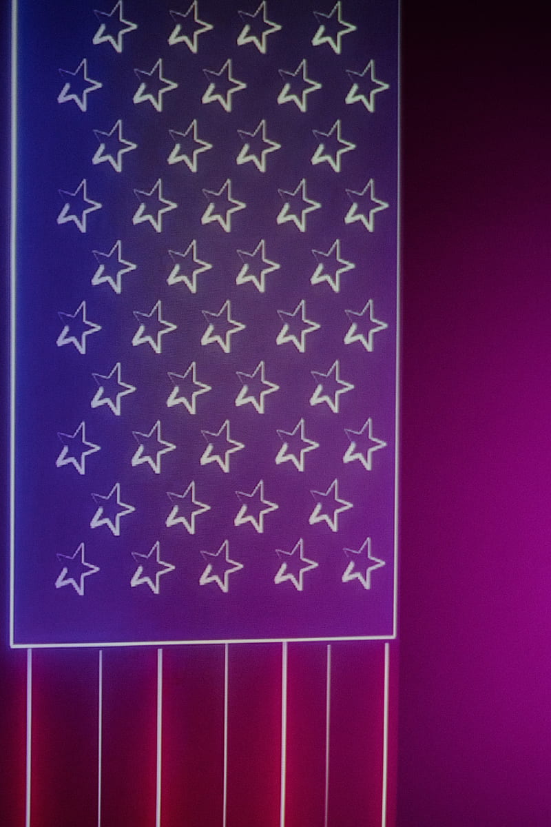 Neon Projection of the American Flag, HD phone wallpaper