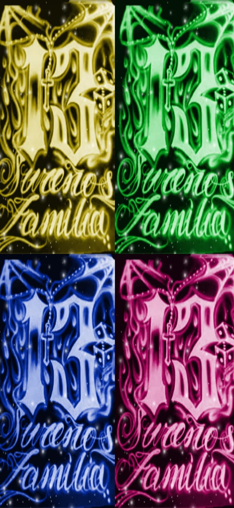 Lucky 13 Xlll, black, colorful, familia, gang, southside, sureno, HD phone wallpaper