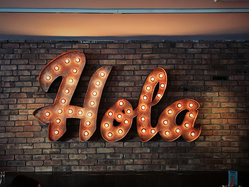 Hola LED signage, HD wallpaper