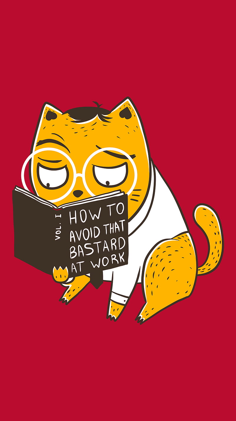 Avoid that b*****d, Avoid, Tobe, animals, book, cats, how to, humor, job, office, red, work, HD phone wallpaper