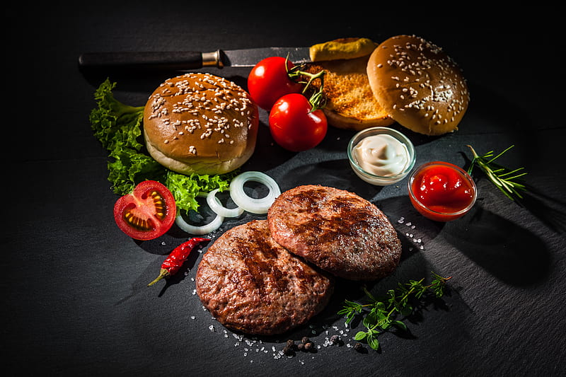 Food, Burger, Meat, Still Life, HD wallpaper